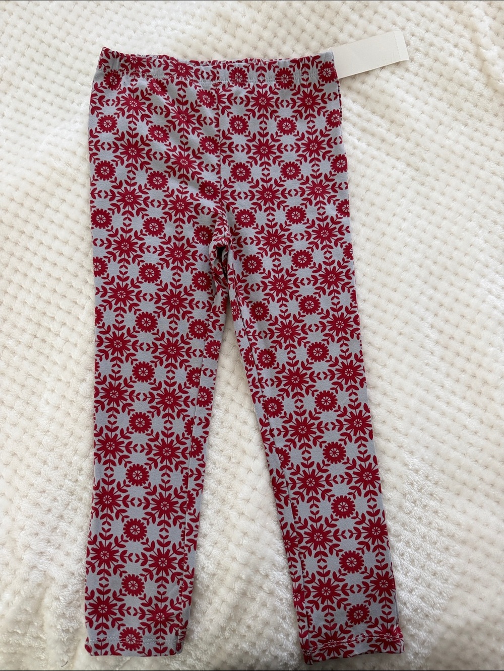 Kids Red Floral Print Leggings